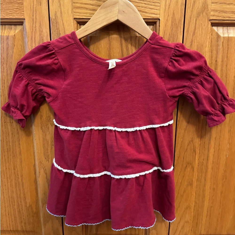 Matilda Jane Red Ruffle Short Sleeve Tee